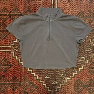 TNA Athletic Cropped Zip Up Shirt